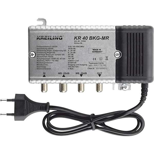 Kreiling BK-Verstärker 39dB 29dB Rückweg 0-65MHz KR 40 BKG-MR